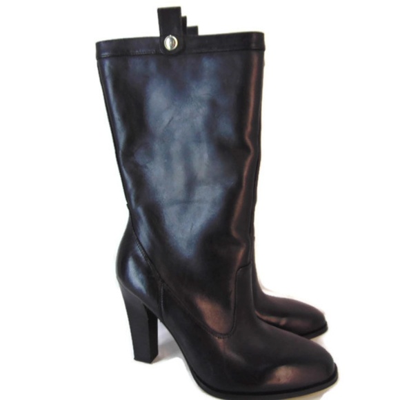 Tommy Hilfiger Shoes - Tommy Hilfiger Black Mid Boots Heels 6.5 Leather S